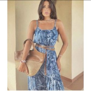 Zara Blue Floral Maxi Dress